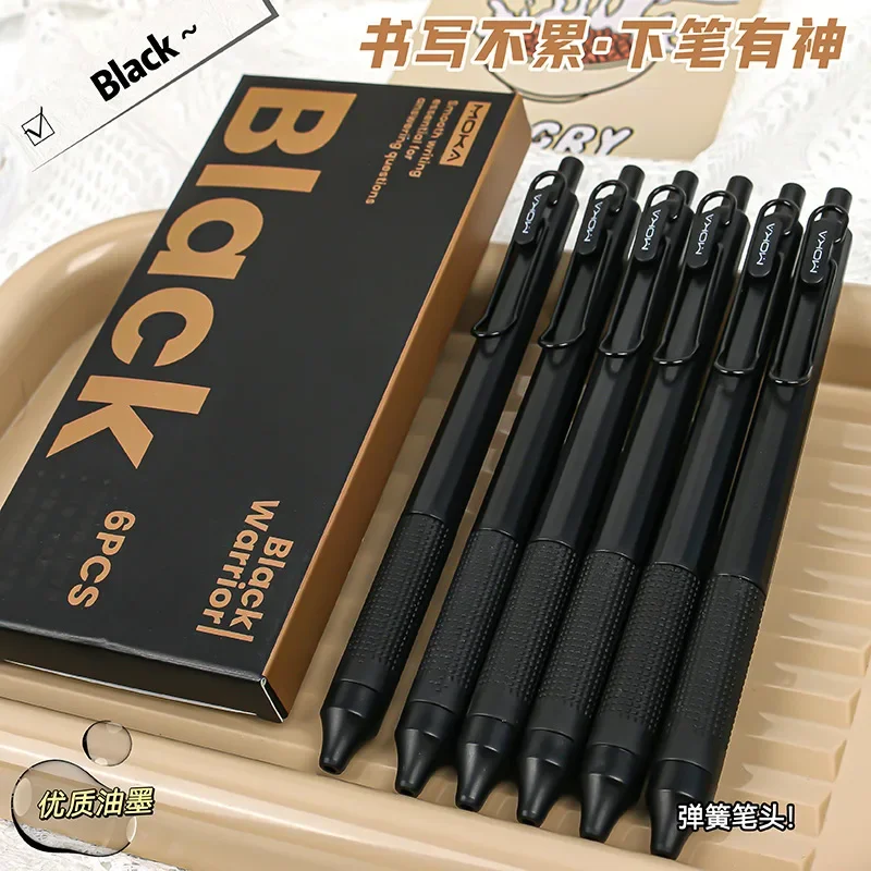 6PCS Retractable Gel Ink Pen Set Smooth Writing 0.5mm Fine Point Stainproof Quick-Drying Ink Gel Pens Portable ST Pen Gifts - Image 4